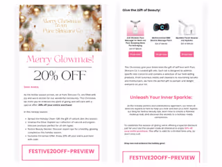 Pure Skincare Co. Klaviyp Email Template Design
