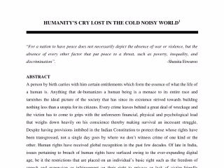 “HUMAN RIGHTS & CRIMINAL JUSTICE SYSTEM IN
CONTEMPORARY WORLD”