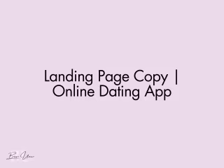 👩‍❤️‍💋‍👩 Landing Page Copy | Online Dating