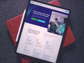 Contemporary look for a pensions website.