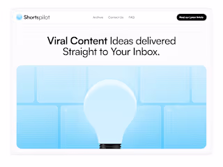 ShortsPilot – Landing Page UI/UX Design