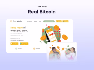 Real Bitcoin App Design, Web, Branding & Content Writing
