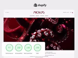 Magnurs - custom Shopify theme for an ethical luxury jewellery b