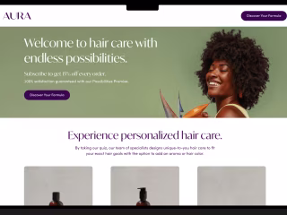 Landing pages for AURA — Michelle Carroll