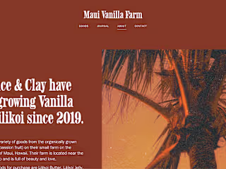 Maui Vanilla Farm v.0 - Website