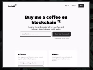DeCoFi | Buy me a coffee on Blockchain