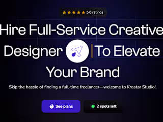 Kreatar Studio – A tailored made landing page for an Agency