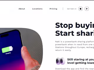 Interactive Web Design for Naki - Powerbank Sharing Stations