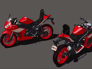Game-ready cel-shading motorbike