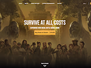 Game landing page