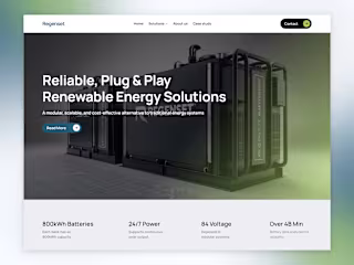 Landing page Design for Renewable Energy Solutions