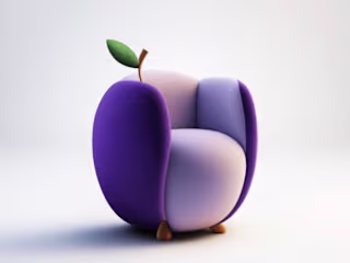AI generated furniture ideas, for Juice shop 