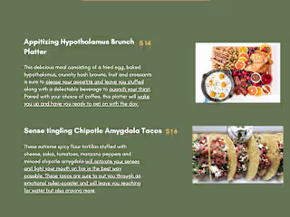 Menu design