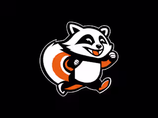 Running Raccoon Mascot
