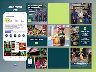 Grand Coastal Hotel | Social Media Content Designs w/ Canva