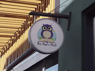 Logo Design Mock up The Owl's Nest