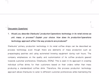 Case Study on Starbucks' Operation Process.