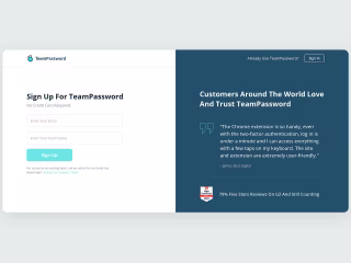 TeamPassword Onboarding Flow