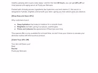 Glow Now - Limited-Time Sale Email