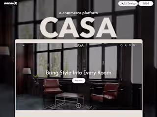 Furniture E-commerce Website Design - CASA