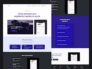 Wynk ride-hailing landing page