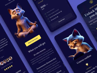 Online course landing page Framer template