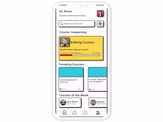 Homepage of a app in neo brutal design 