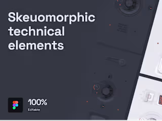 Skeuomorphic technical elements - Figma assets