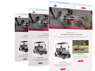 golf cart rental website for golf cart rental company :: Behance