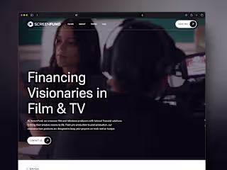 ScreenFund - Framer Website Development