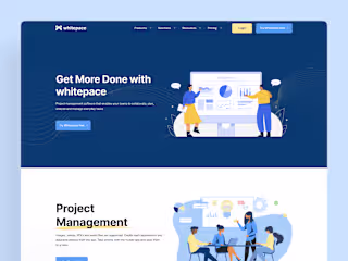 Whitepace - Workspace Landing Page | SaaS | UX/UI Design