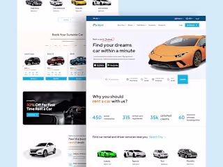 Car Rental Website Landing Page UI Design, UIUX Design