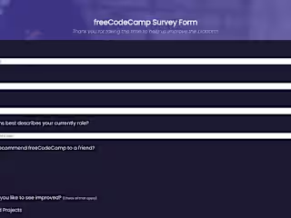 freeCodeCamp survey form exercise