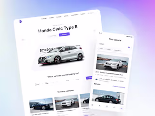 Vehically Web and Mobile UI Kit Design