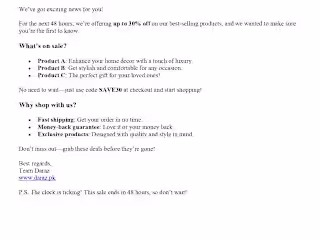 Welcome Email, Sales Email