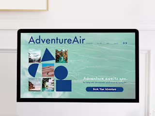 Above the fold Web Page Design - Airline