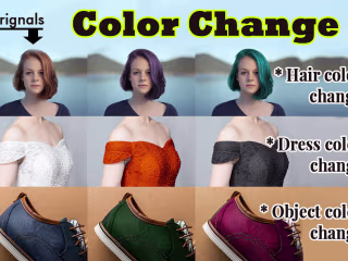 Hair and Dress Color Transformation
