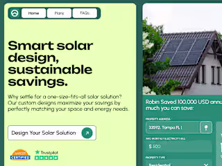 Solar Website + Calculator - Bento Landing Page Hero Design