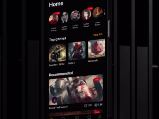 Streamcraft mobile UX/UI design