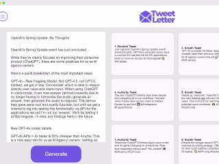 Tweet Letter App, Functional MVP 