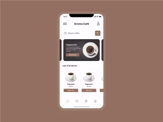 Coffee Mobile Homepage UI