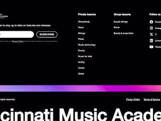 Cincinnati Music Academy webflow site