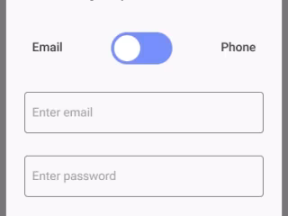 UI of Login, Sign Up screens