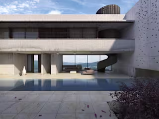 Architecture concept. Villa 3d rendering