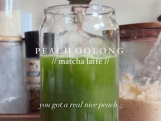 Peach oolong matcha latte recipe