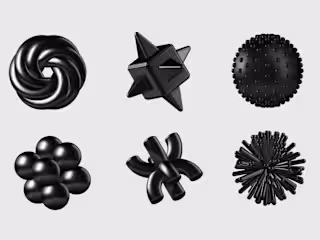 Set of 3D abstract shapes for interfaces