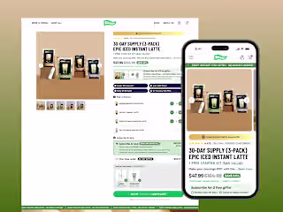 Matchabar Epic Iced Latte Landing Page