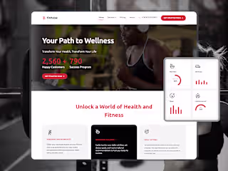 Health & Fitness App Responsive Landing Page Design