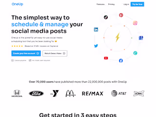 Marketing page redesign for One Up 