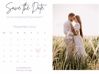 Calendar Save the Date